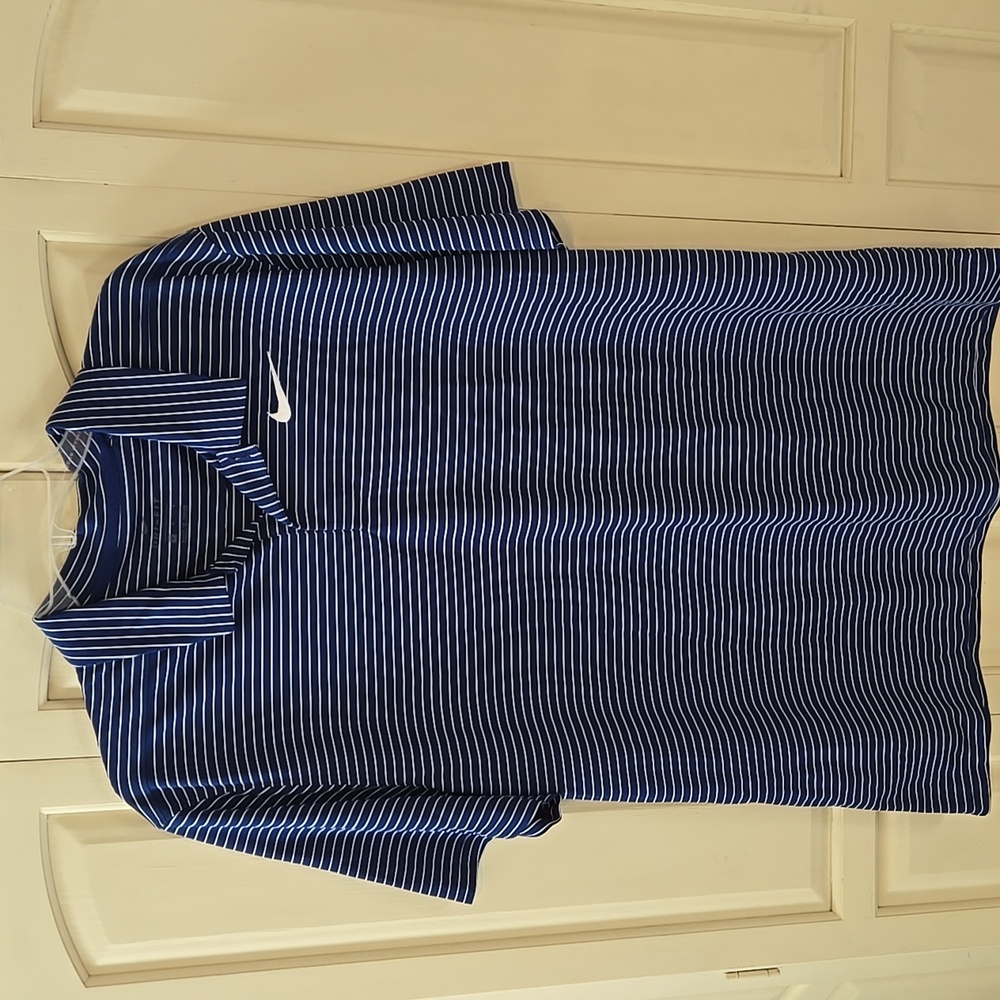 Nike Dri-Fit Men's Navy White Short Sleeve Polo Shirt Large